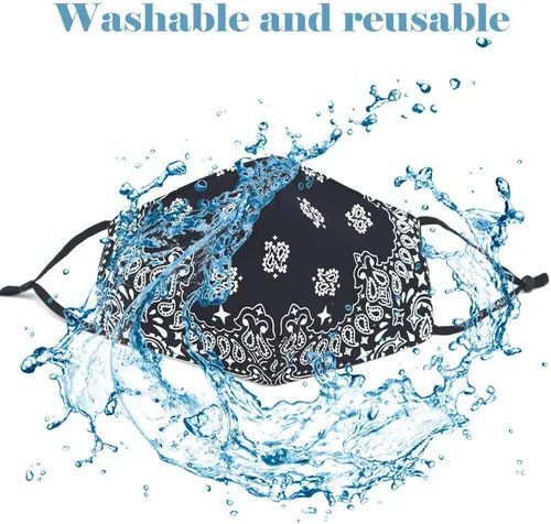 Vista 4 de Bandana de la cubierta de la cara, máscara de tela de algodón suave media cara protectora, pasamontañas de cachemira unisex de moda, Balaclava