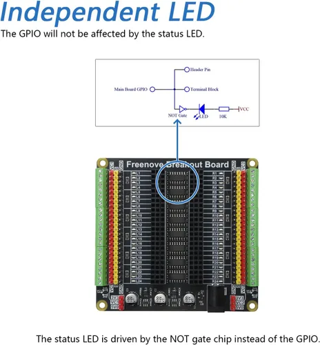 Vista 5 de Freenove Placa de Expansión Universal Compatible con Arduino Nano Micro Raspberry Pi Pico 1 2 W ESP32 ESP8266, Escudo de Bloque de Terminales HAT