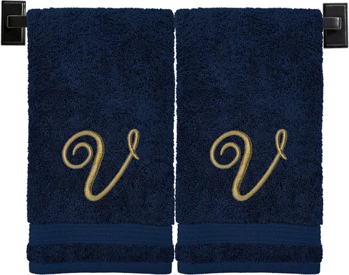 Vista 33 de Toallas de mano con monograma para baño Toallas turcas de algodón de lujo Bordadas en Estados Unidos Juego de 2 Elige el color del juego