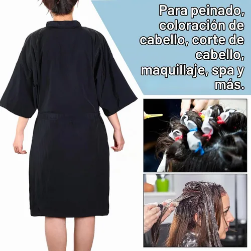 Vista 4 de Ramede - 15 batas para clientes de salón, kimono envolvente para el cabello
