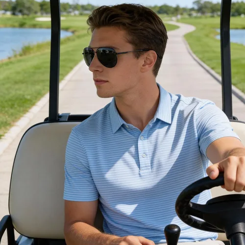 Vista 8 de Gafas de sol polarizadas aviador para hombre y mujer Marco A1-Negro Lente Gris