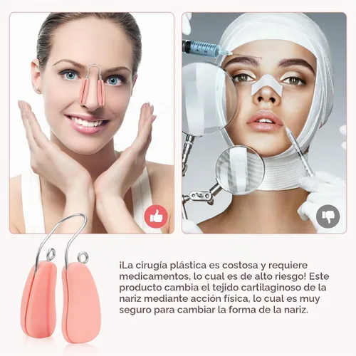 Vista 4 de FERNIDA Moldeador de nariz para mujer, clip más delgado de nariz de silicona suave, sin dolor, para levantar la nariz