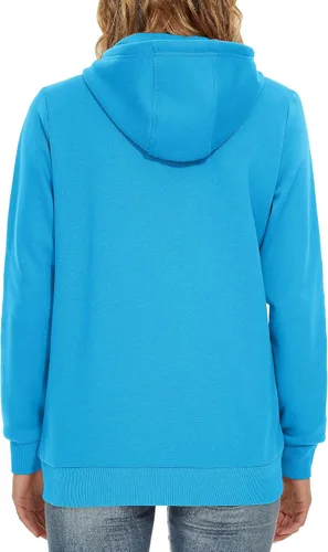 Vista 2 de TACVASEN Sudaderas con capucha y cremallera para mujer, ligera, de rizo francés, con cremallera completa y bolsillos