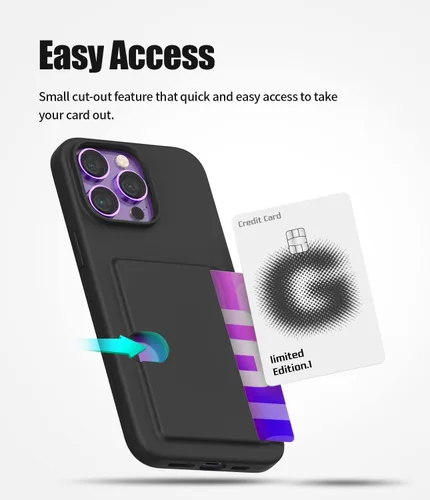 Vista 9 de GOOSPERY Rail 2 - Funda para tarjetas para iPhone 14 Pro Max, color negro, material de TPU, dos ranuras para tarjetas, protección ligera y suave