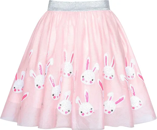 Vista 2 de Sunny Fashion Falda tutú para niñas, arcoíris, multicolor, ballet, baile, fiesta, talla 2-10