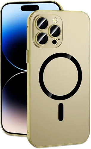 Vista 13 de Funda magnética de aluminio de metal mate para iPhone, funda magnética delgada de aleación protectora de lente de cámara para iPhone 14 Pro Max 13