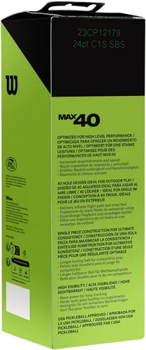 Vista 2 de WILSON Max 40 - Pelota de pickleball para exteriores, 3 bolas, color verde