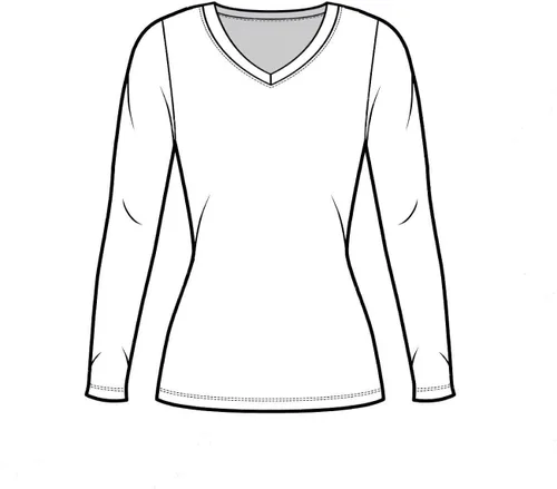 Vista 8 de Natural Uniforms Camiseta de manga larga con cuello en V para mujer