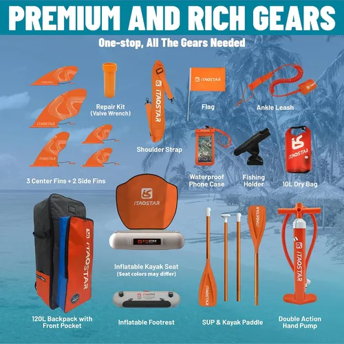 Vista 4 de iTAOSTAR Journey Tabla de Paddle de 11'6" / 11'×34" / 11'×35" Extra Ancha, Accesorios Premium de Tabla SUP Todo-en-Uno, Aletas Personalizadas