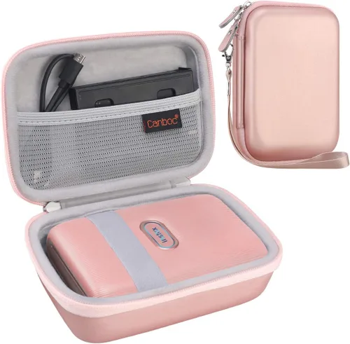 Vista 11 de Canboc Estuche de transporte para Fujifilm Instax Mini Link 3 2 1 Impresora para smartphone, bolsillo de malla para película instantánea y cable