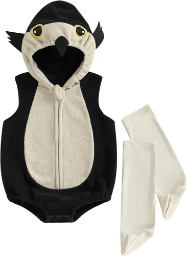 Vista 12 de Disfraz de Halloween para bebé, niño, niña, con capucha, sin mangas, overol con leggings, disfraz de Halloween Disfraz de pato verde