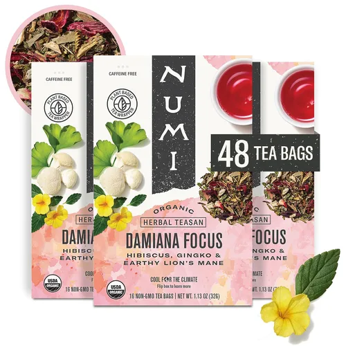 Vista 31 de Té de cúrcuma, Amber Sun, Numi Organic Mezcla de té de cúrcuma de hierbas con rooibos y especias