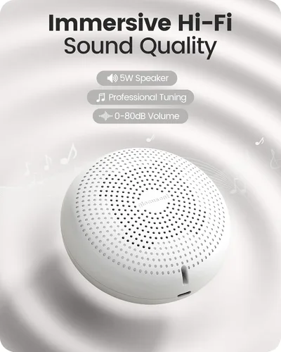 Vista 3 de Glocusent Máquina de sonido portátil para bebés, niños y adultos, 62 sonidos y altavoz de 5 W, máquina de ruido blanco para dormir, máquina