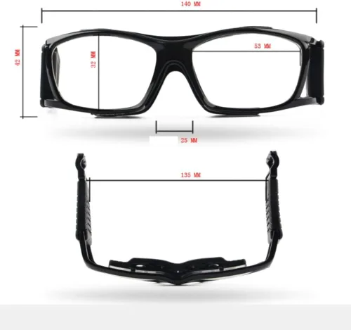 Vista 6 de Vintage Slimfit Basketball Glasses Protective Safety Sports Glasses