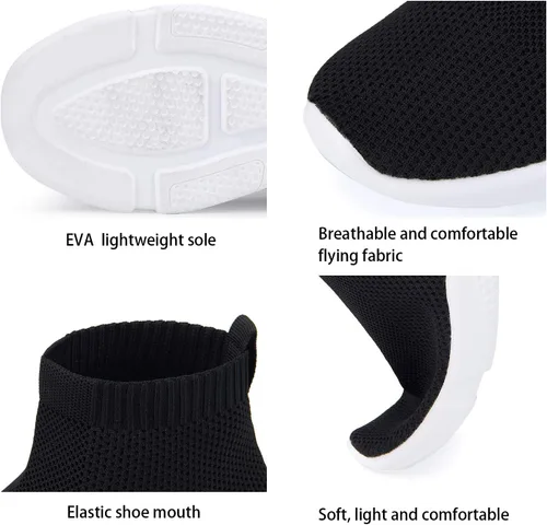 Vista 5 de Women's Slip On Socks Sneakers Walking Shoes Running Tennis Athletic Gym Workout Non Slip Athletic Fashion Sneakers