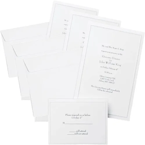 Vista 7 de Gartner Studios Border - Kit de invitación de boda, blanco perla, 50 unidades (61001)