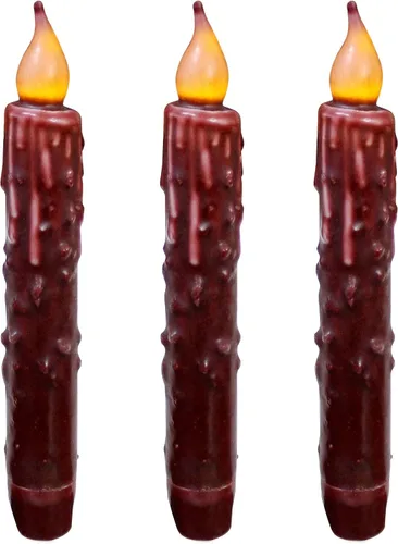 Vista 23 de CVHOMEDECO. Velas de cera real sumergidas a mano, funciona con pilas, temporizador, velas cónicas sin llama primitivas del país, 6-3/4 pulgadas