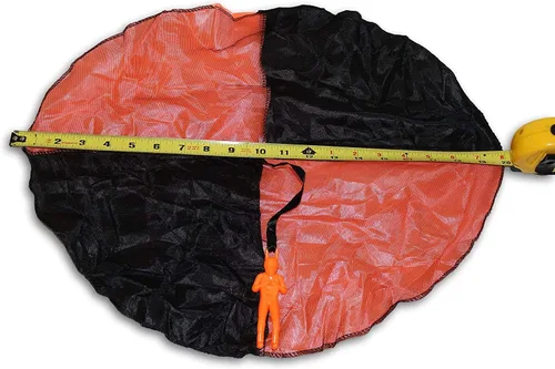 Vista 2 de Toys+ Paquete de 2 paracaídas sin enredos para hombre con paracaídas grandes de 20 pulgadas. Azul, naranja, rosa y amarillo para niños y niños