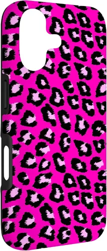 Vista 3 de McBling - Carcasa para iPhone 17, diseño de leopardo y guepardo rosa intenso