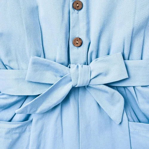 Vista 6 de Ropa para niña pequeña, con correa ajustable, sin mangas, de una pieza, con volantes, para verano, con bolsillo, de 6 meses a 5T