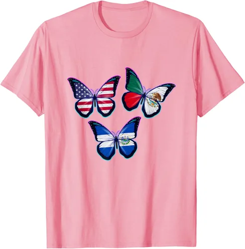Vista 79 de Multiculti Heritage. Camiseta El Salvador México y Estados Unidos