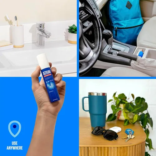 Vista 4 de Ozium Spray desinfectante de aire, eliminador de olores de habitación para el hogar, automóvil y oficina, negro carbón, lata de 0.8 onzas, paquete