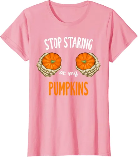 Vista 12 de Stop Staring at My Pumpkins for Hot Witches, camiseta de brasier de Halloween, Negro