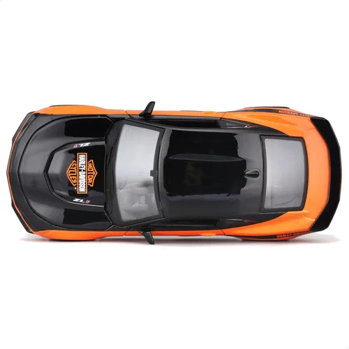 Vista 7 de Maisto 1:24 H-D Custom - Chevrolet Camaro ZL1 2017, Negro/Naranja