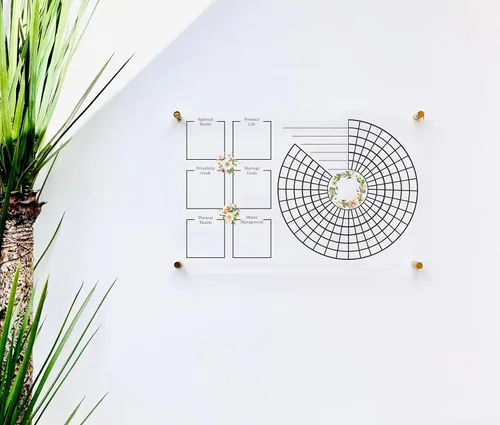 Vista 3 de Large Clear Acrylic Habit & Goal Tracker for wall Dry-Erase Message White Board Calendar Wall Mounted Office Home Family Organization Tools Must