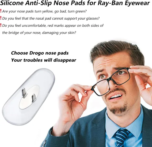 Vista 6 de DROGO 3 pares de almohadillas de nariz de repuesto de silicona suave transparente para gafas RayBan