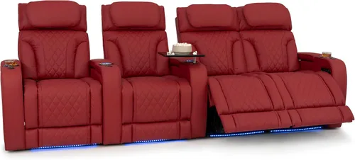 Vista 72 de Seatcraft Luminis 365 - Asiento de cine en casa (fila de 2 biplazas), color carmesí