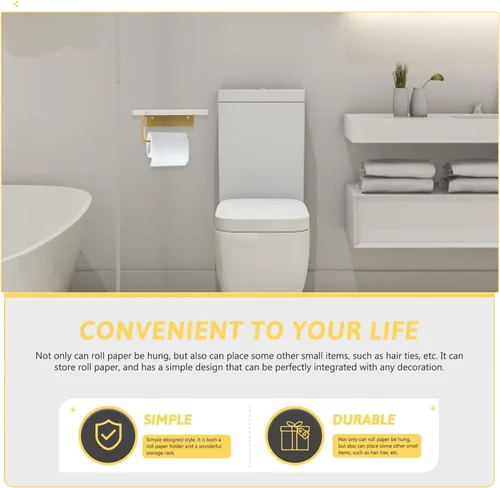 Vista 9 de Angoily Soporte para toallas de papel, estante de almacenamiento de baño, estante de baño pequeño, almacenamiento de toallas para baño pequeño