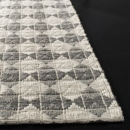 Vista 4 de SAFAVIEH Natura Collection - Alfombra de pasillo, 2 pies 3 pulgadas x 8 pies, gris y marfil, viscosa y lana hecha a mano, ideal para zonas de alto