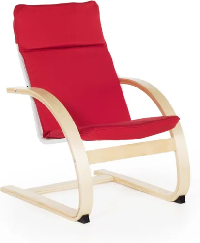 Vista 8 de Guidecraft Kiddie Rocker - Silla de madera acolchada azul para niños pequeños - Muebles para el hogar y la escuela para niños