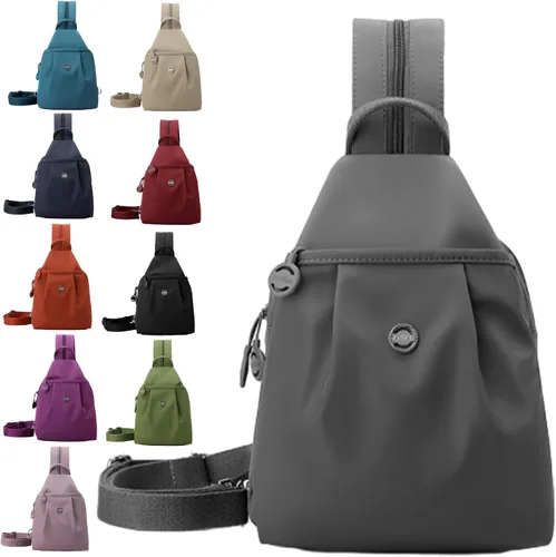 Vista 11 de Bolsa impermeable de 2 vías, bolsa de hombro convertible Oxford de gran capacidad, bolsa cruzada para mujer, mochila de viaje, Negro -, Mediana