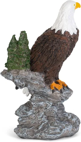 Vista 3 de Dicksons Eagle On Stone - Figura decorativa de mesa de piedra de resina, color marrón natural, 6 pulgadas
