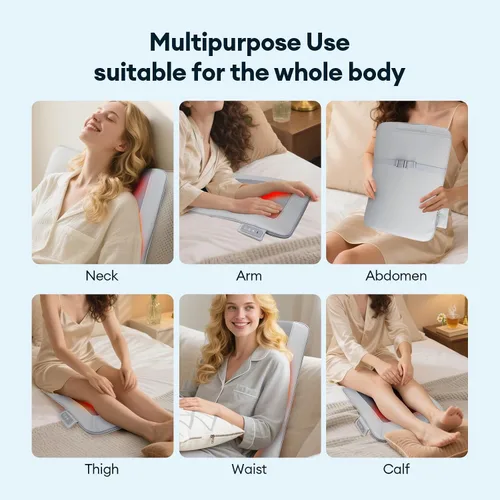 Vista 6 de Masajeador de espalda completa: masaje Shiatsu 3D de espalda y cuello con calor - Regalo de masaje inalámbrico con calefacción de espalda baja