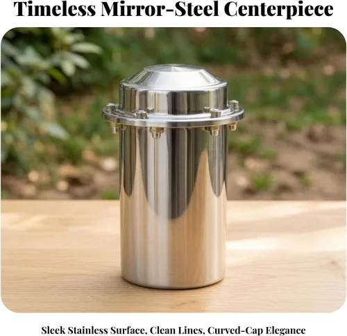 Vista 3 de Time Storage Container Stainless Steel Cylinder Capsule for Valuables and Keepsakes with Brushed Silver and Circular Band for Drawer Shelf
