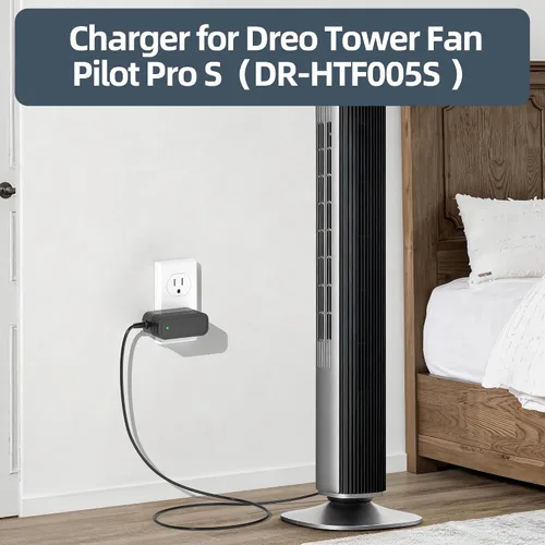 Vista 3 de Cargador de 24 V para ventilador de torre Dreo Pilot Pro S, compatible con ventilador de dormitorio Pilot Pro S (DR-HTF005S) Dreo de repuesto