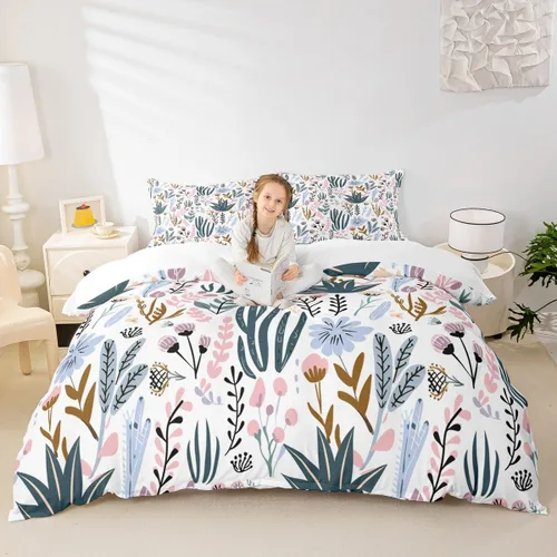 Vista 16 de Feelyou Funda de edredón de elefante de dibujos animados para niños, tamaño individual, juego de ropa de cama de cocodrilo para niños y niñas, funda