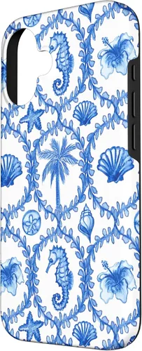 Vista 2 de Funda con estampado hawaiano para iPhone 16, nieta costera, niña de coco