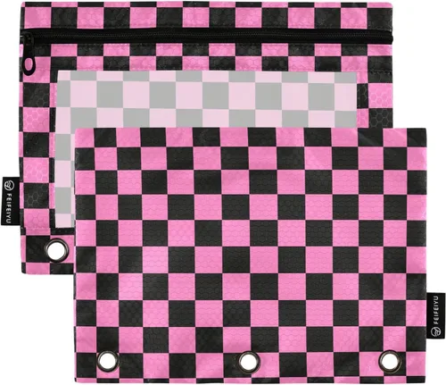 Vista 40 de Estuche para lápices de fútbol de fútbol en campo para carpeta de 3 anillas, paquete de 2 bolsas impermeables para lápices, estuche transparente