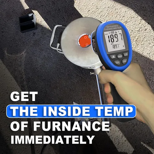 Vista 7 de AIOMEST Termómetro infrarrojo digital – Pistola de alta temperatura sin contacto AI-1500 Medidor de temperatura de pirómetro infrarrojo -58 ~ 2732 ℉