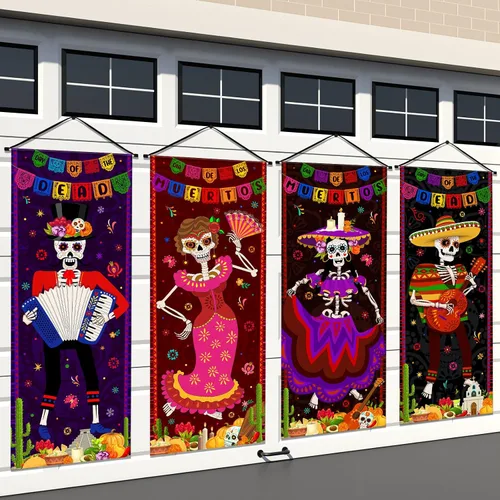 Vista 10 de Panelee 4 pancartas decorativas para el 250 aniversario de la bandera patriótica de Estados Unidos, para porche, telón de fondo colgante para el Día