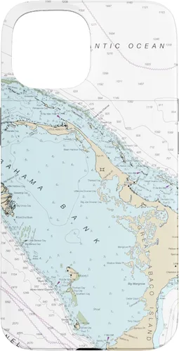Vista 6 de iPhone 16 Nautical Chart - Abaco Islands, Bahamas, Caribbean Case