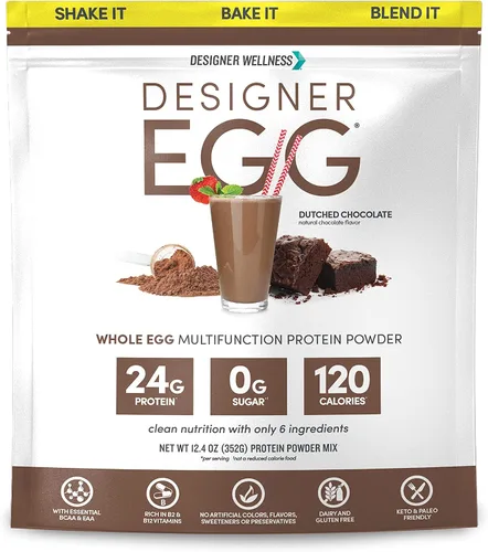 Vista 9 de Designer Wellness, Designer Egg, polvo de proteína natural de yema de huevo y clara de huevo, apto para dieta keto y paleo, bajo en calorías, menos