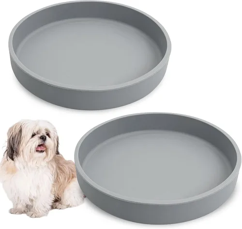 Vista 20 de Tazón de silicona poco profundo para perros, tazones de comida para gatos de 7 pulgadas, platos planos para cachorros, lindos platos para fatiga