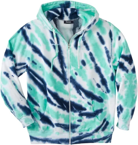 Vista 14 de KingSize - Chaqueta de forro polar con capucha y cremallera frontal para hombre Negro