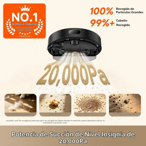 Vista 2 de [Usado] dreame Robot aspirador y trapeador D20 Air Plus, succión potente de 20,000
