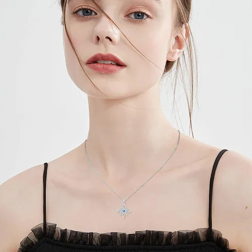 Vista 6 de Celtic Knot Necklace Witches Knot Necklace 925 Sterling Silver Celtic Witch Pendant Necklace Good Luck Celtic Jewelry Wiccan Jewelry Gifts for Women